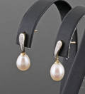 Diamond and fresh water pearl earrings approx. 0.05 ct 2