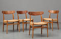 Hans J. Wegner. Sæt på fire stole, model CH-23 4 