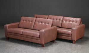 Tre-pers. sofa, to-pers. sofa, læder 2