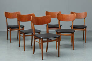 Stole af teak og egetræ, dansk møbelproducent 6 