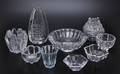 Samling glas, 9 delar, 1900-tal bla Orrefors 9