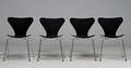 Arne Jacobsen. Sæt på fire stole, model 3107 4 