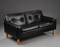 To-personers sofa af læder 