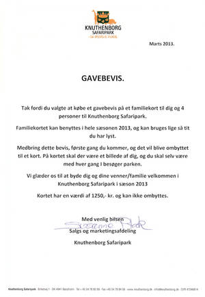 Adgangskort for 5 personer til Knuthenborg Safaripark