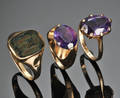 3 ringe af guld, synt safirer 2