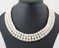 3 strand white cultured fresh water pearl necklace