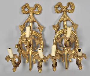 Lampetter i brons, vardera med tre ljus 2