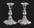 Ljusstakar ett par, silver, rokokostil, 1900-tal