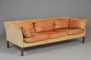 Tre-pers. lædersofa