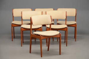 Erik Buch Sæt på seks stole af teakuld 6