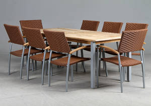 Havemøbelsæt i polyrattanteaktræ, brunt 9  