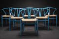 Hans J. Wegner. Y-stole, blålakeret 6 