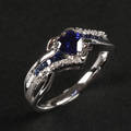 Synt. Safir- og diamantring