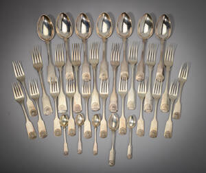 Bestik af sølv Musling 30