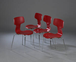 Arne Jacobsen Sæt på fire stole, model 3103 4 