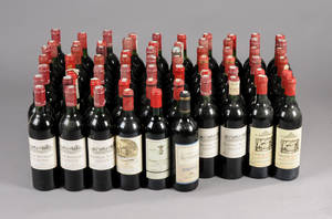 Samling af Bordeaux rødvine 66.