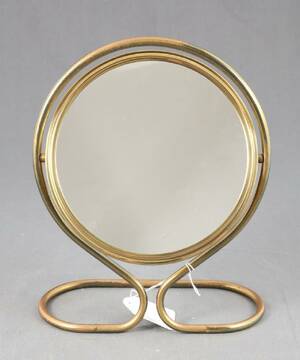 BORDSSPEGEL, 196070-TAL, MÄSSING, HÖ 27, BR 22 CM