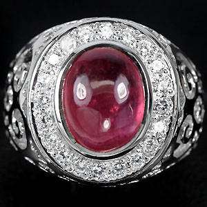 Rubin- og safir ring af sterling sølv