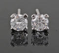 Earrings in 14k set with brilliant cut diamonds 0.60 ct