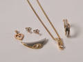 Samling smykker af 14 kt. guld og diamanter
