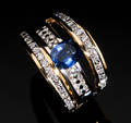 Safir- og brillantring