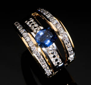 Safir- og brillantring