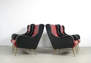 Set Vintage Lounge Sessel der 1950er Jahre in leicht organischer Form 4
