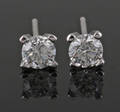 Earrings in 14k white gold set with brilliant cut diamonds 0.62 ct 2. 