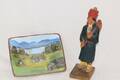 Samefigurin, H 20 cm,  bemålat minitråg, L 16 cm