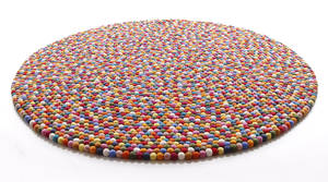 Rug Balls Multi, tæppe af new zealandsk uld Ø 140 cm.