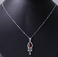 Halscollie, 18 kt hvidguld. Rubin og diamanter