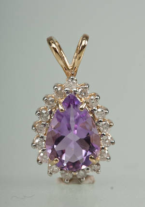 Ametyst- og diamantvedhæng