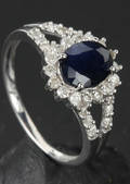 Safir- og brillantring