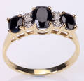 Safir- og diamantring