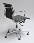 Charles Eames. Kontorstol, Model EA-117 sort læder