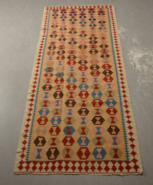 Persisk Kermanshah nomade-kelim, 283 x 118 cm.