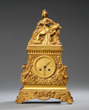 Louis Philippe kaminur af forgyldt bronze, ca. 1840