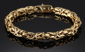 Armlænke i 18 kt guld, Kongemønster. 