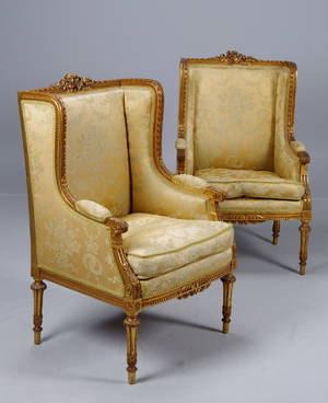 Karmstolar, gustaviansk stil, 2 st