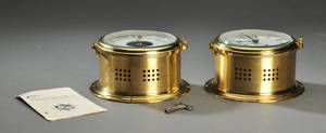 Schatz skibsur og barometer af messing 2