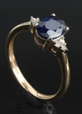 Safir- og diamantring