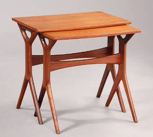 Johannes Andersen. Indskudsborde i teak. 2