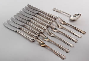 Cohr Dobbeltriflet bestikdele af sølv 16