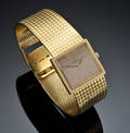 Omega herrearmbåndsur af satineret guld, ca. 1960