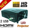 Video projector Full HD 3D led LCD Projector 1080P m 3 HDMI 2USB.