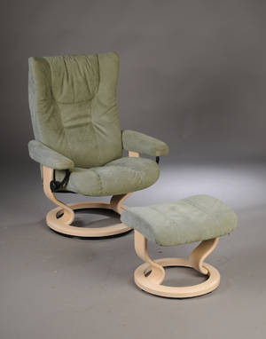 Stressless hvilestol samt skammel. 2