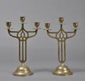 Par lysestager fra 1900-tallet, messing. 2