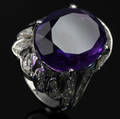 Ametyst og diamant ring.
