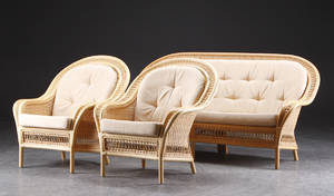 Manilla møblement, sofa samt lænestole. 3