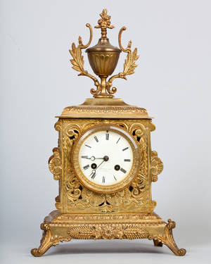 Soissons Fils, Kaminuhr, Messinggehäuse